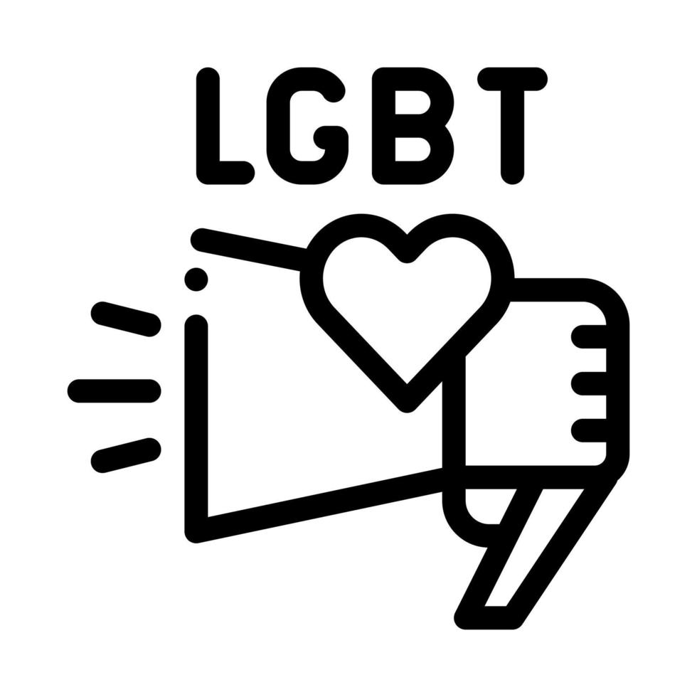 lgbt loudspeaker icon vector outline illustration