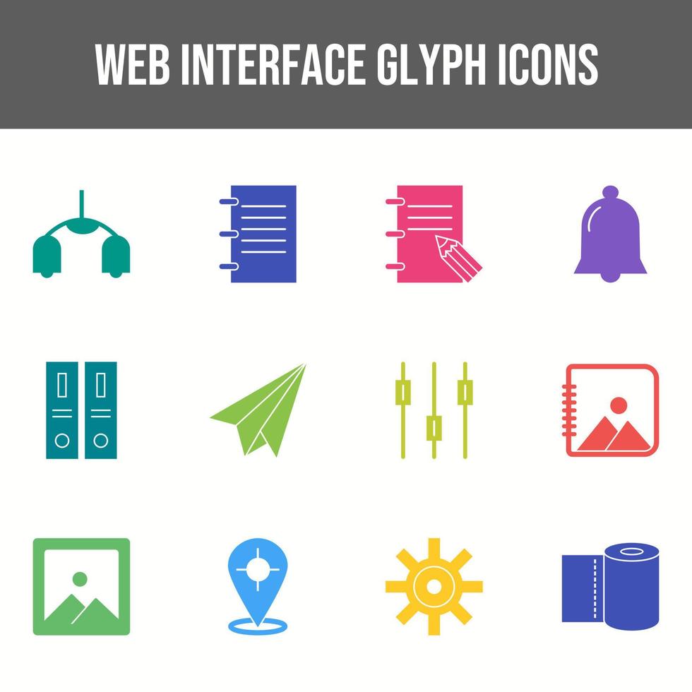 hermoso conjunto de iconos de vector de interfaz web