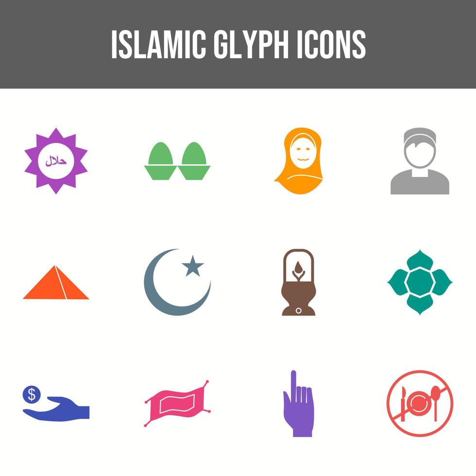 Beautiful Islamic vector icon set