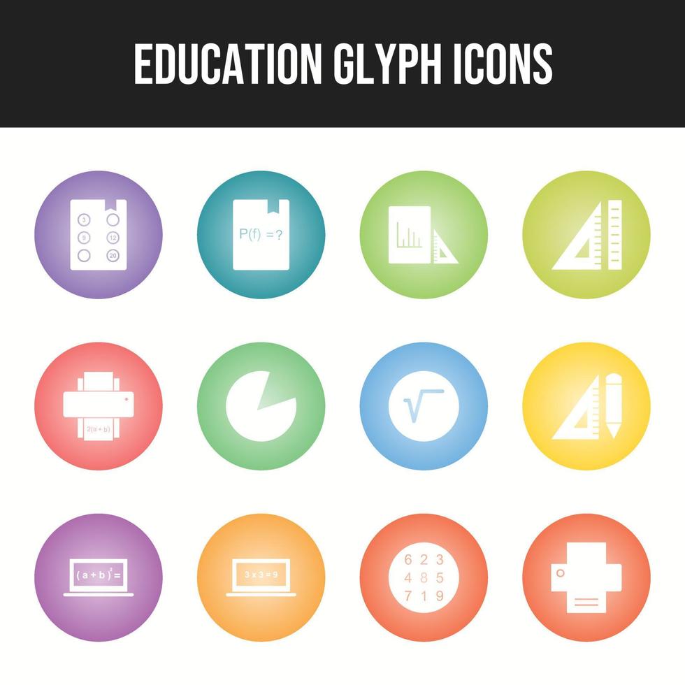 Beautiful Education Vector Icons Set