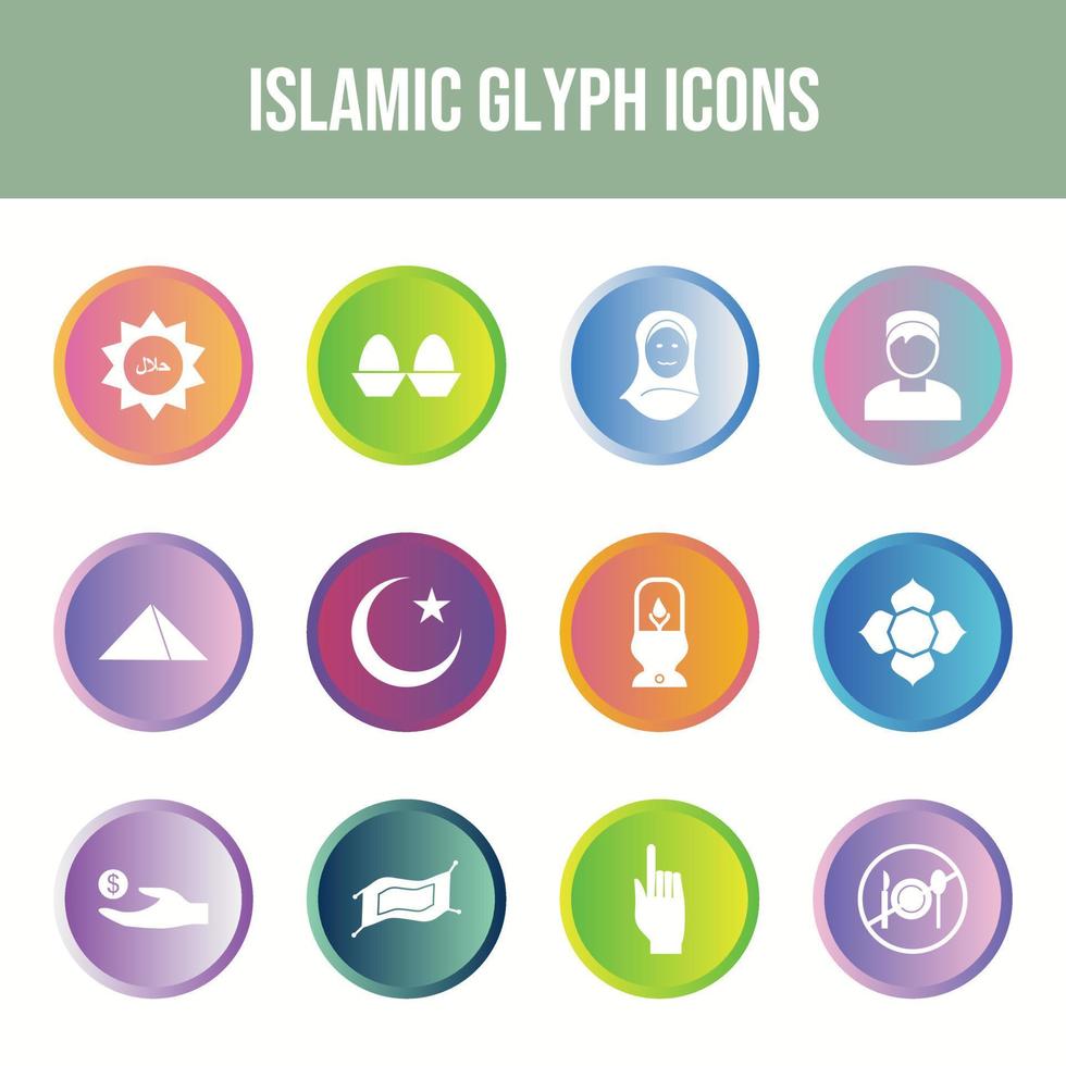 Beautiful Islamic vector icon set