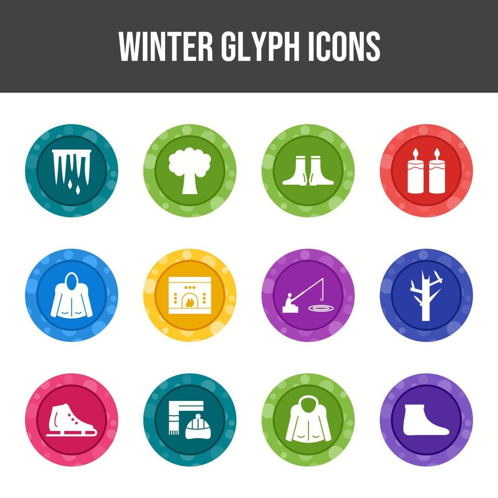 Beautiful Winter vector icon set