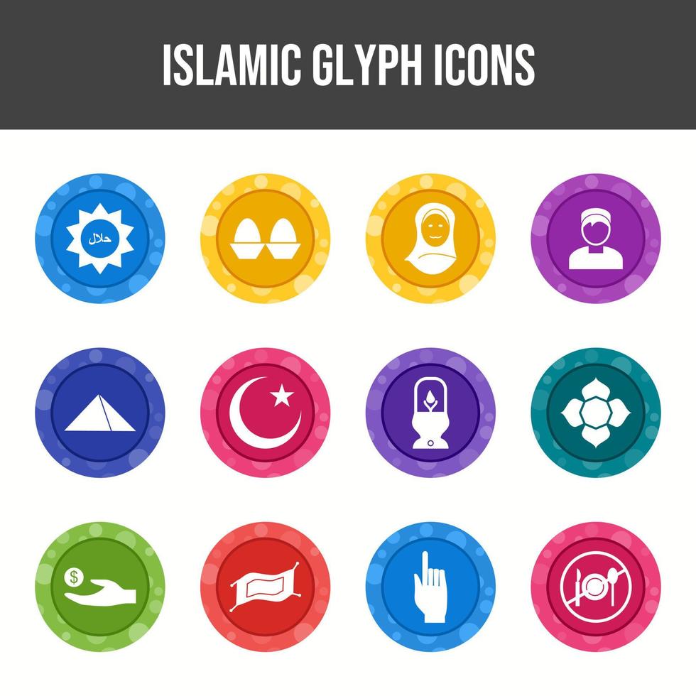 Beautiful Islamic vector icon set