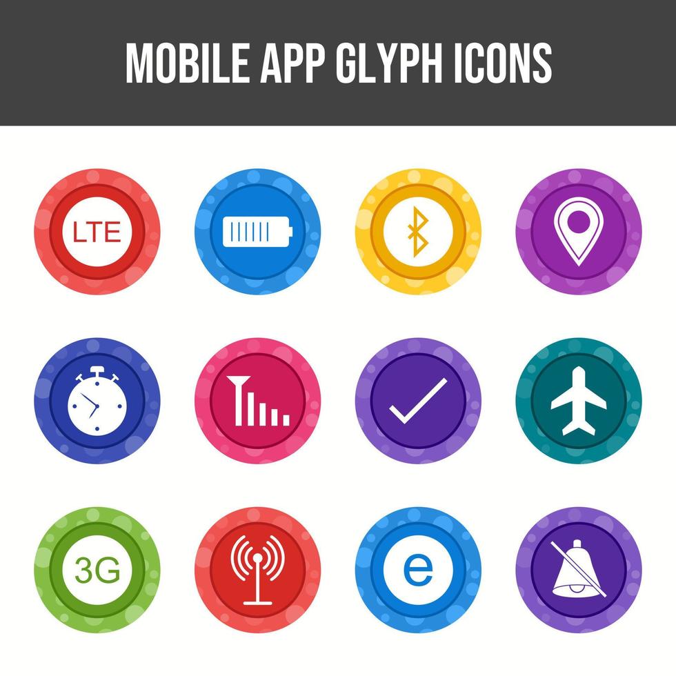 Unique Mobile Apps Icons Set vector