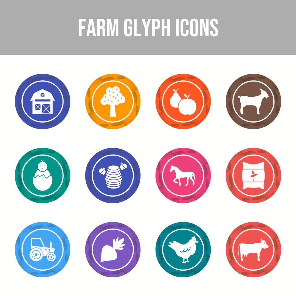 Beautiful Farm vector icon set