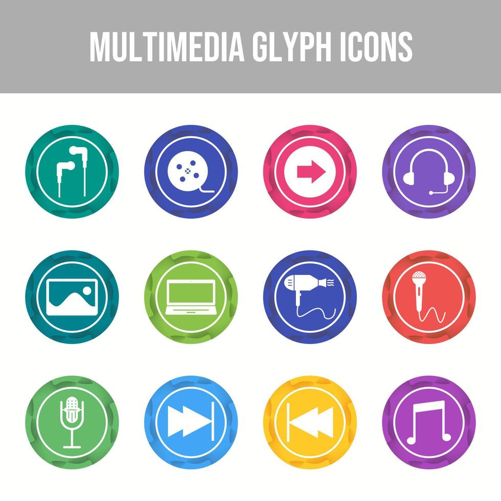 Beautiful Multimedia vector icon set