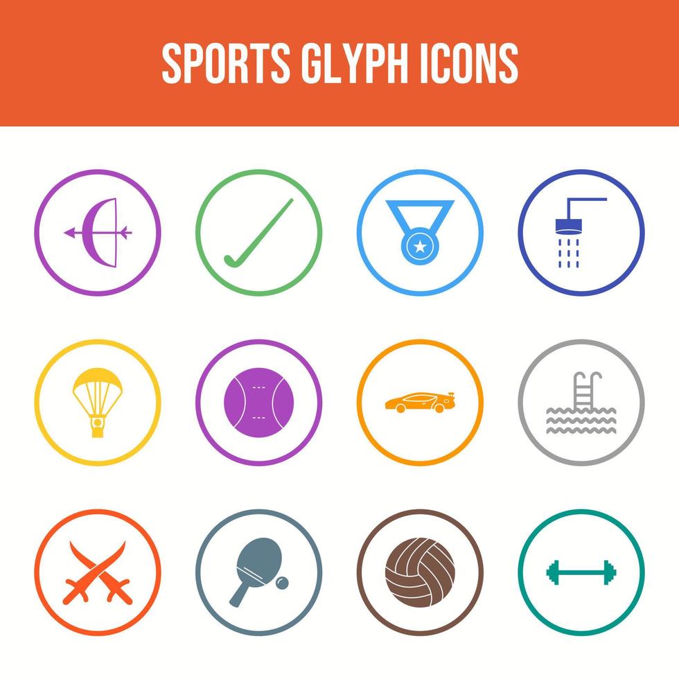 hermoso conjunto de iconos de vector de deportes