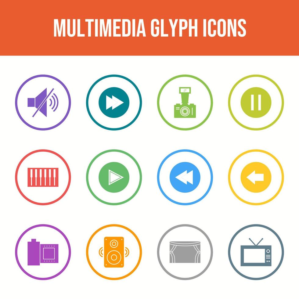 Beautiful Multimedia vector icon set