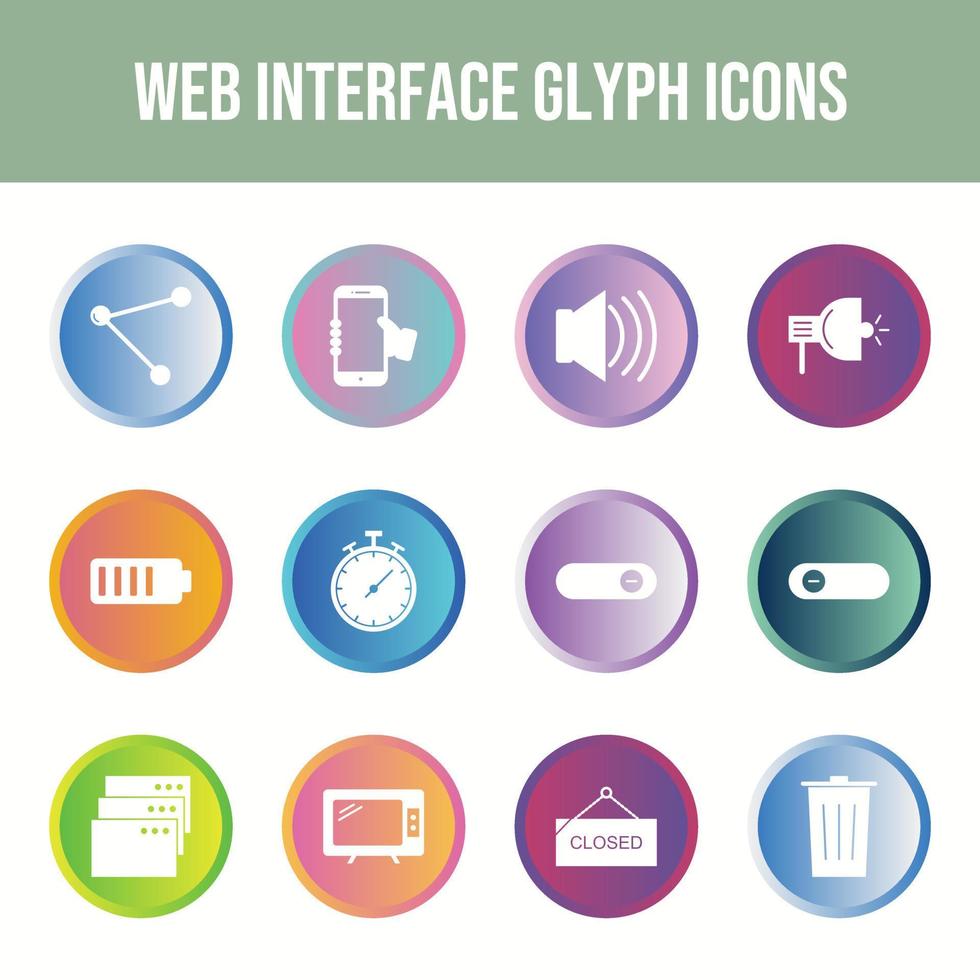 hermoso conjunto de iconos de vector de interfaz web