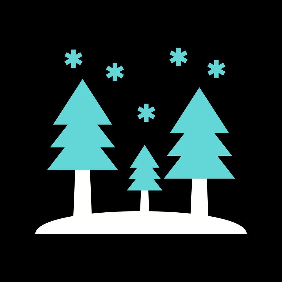 Snowing in trees Vector Icon