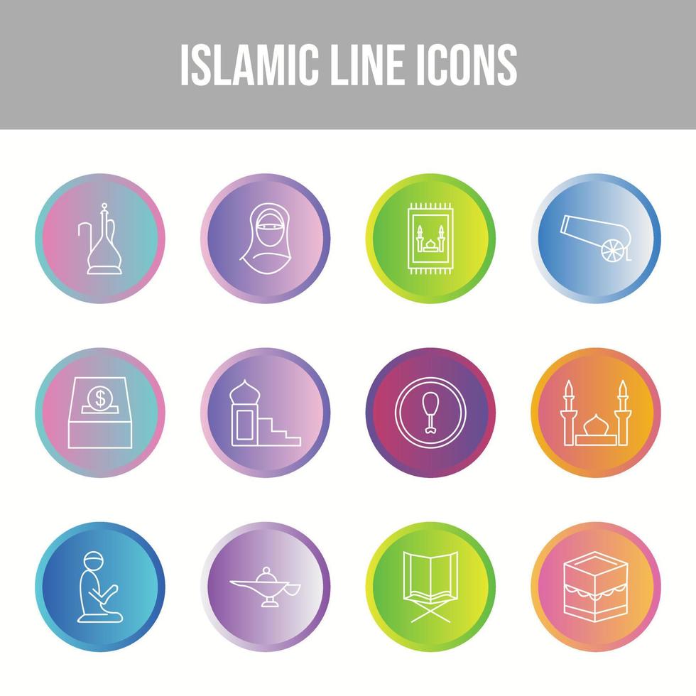Unique Islamic Vector Icons Set