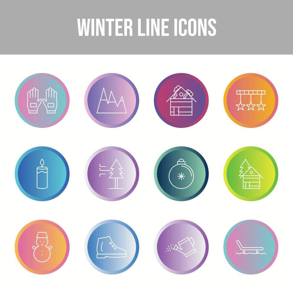 Beautiful Winter vector icon set