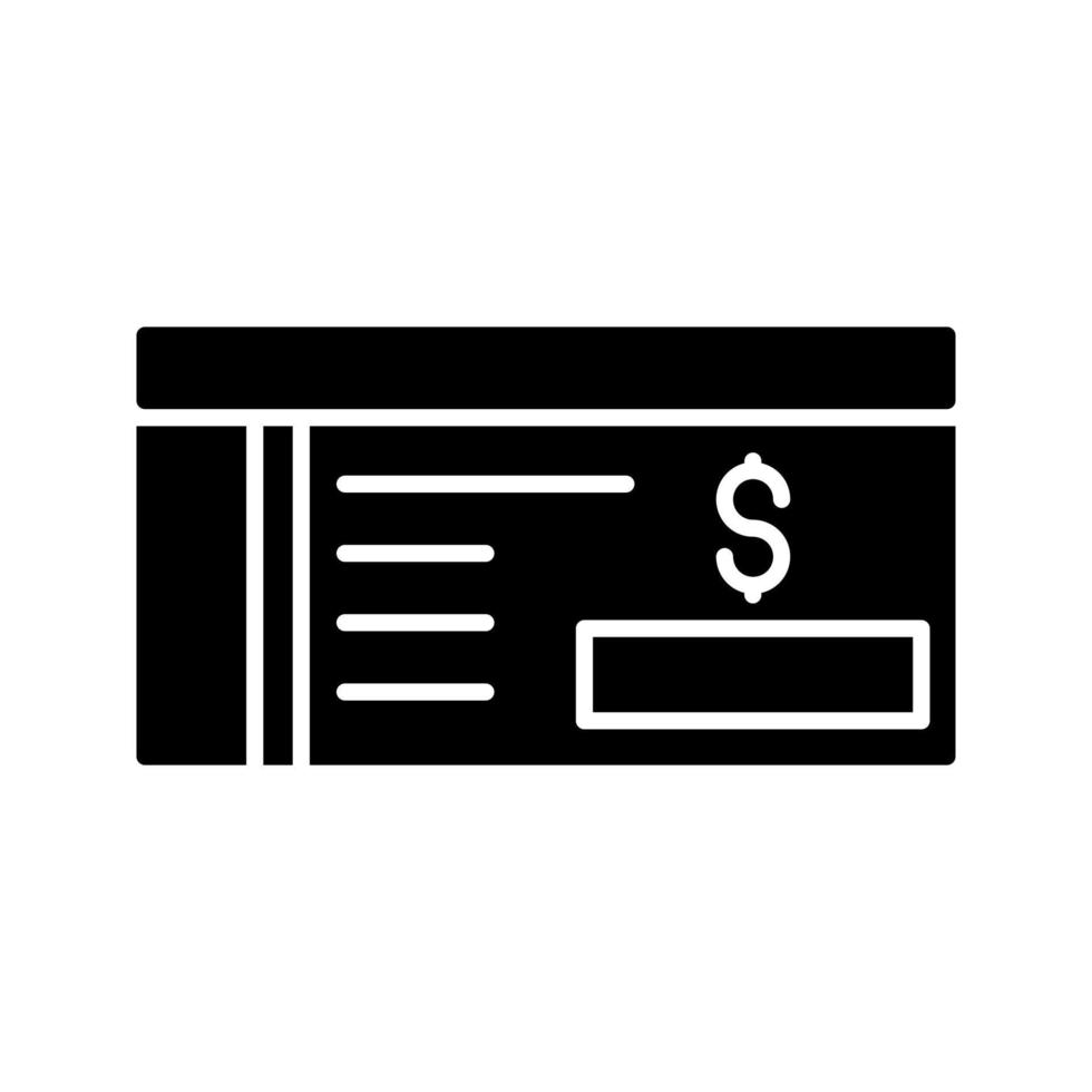 Bank Check Vector Icon