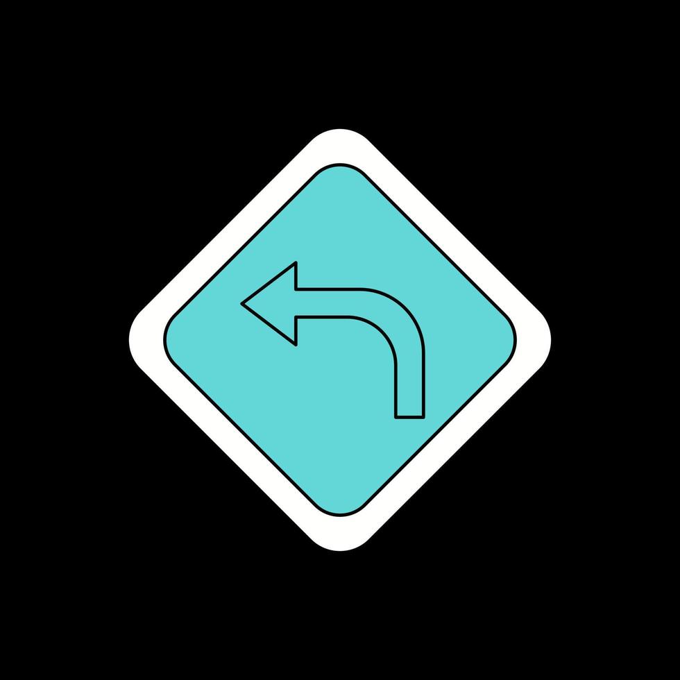 Left Turn Vector Icon