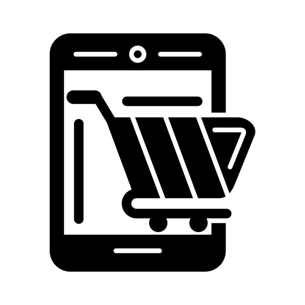icono de vector de compras en línea