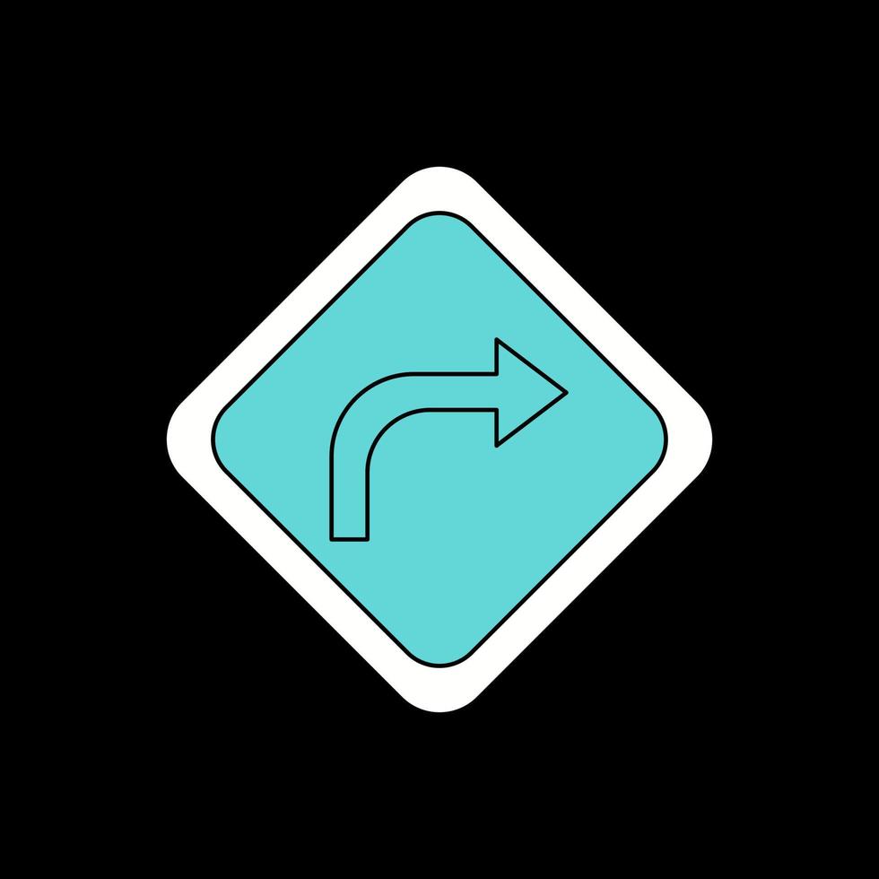 Right Turn Vector Icon