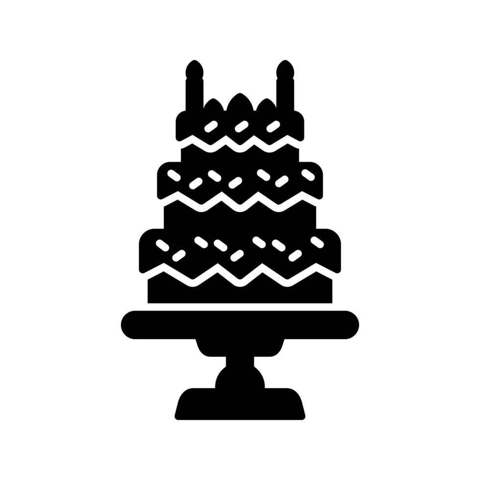 icono de vector de pastel de cumpleaños