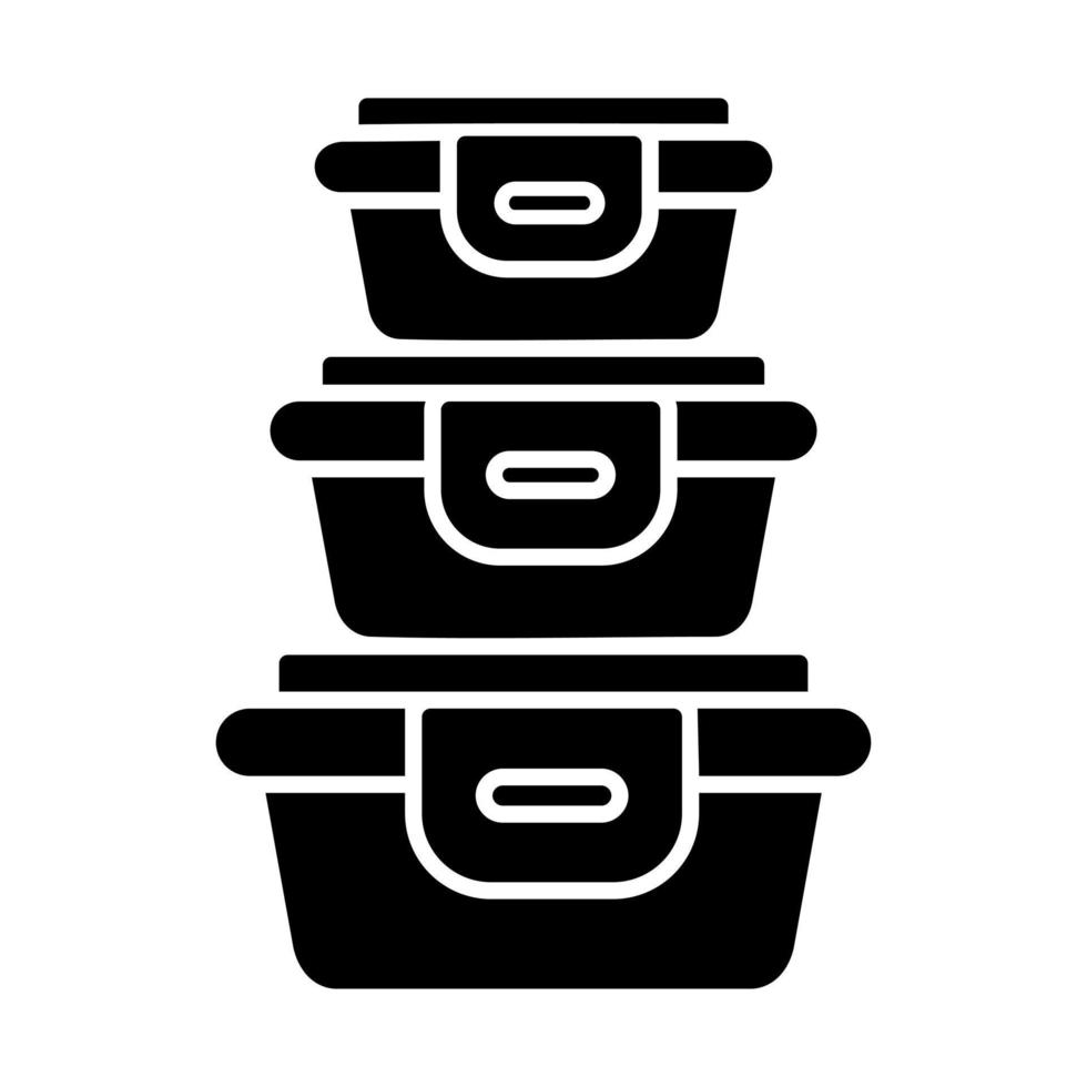 Plastic Food Container Vector Icon