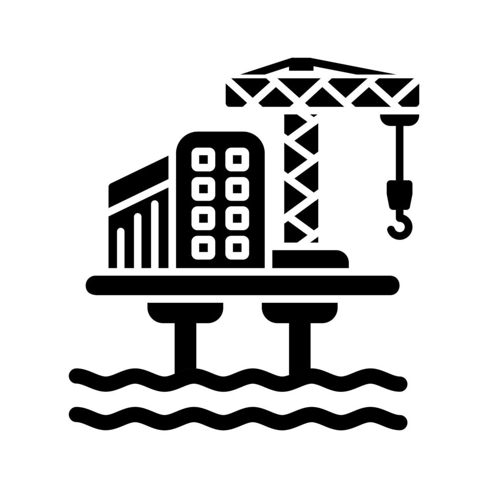 icono de vector de plataforma petrolera