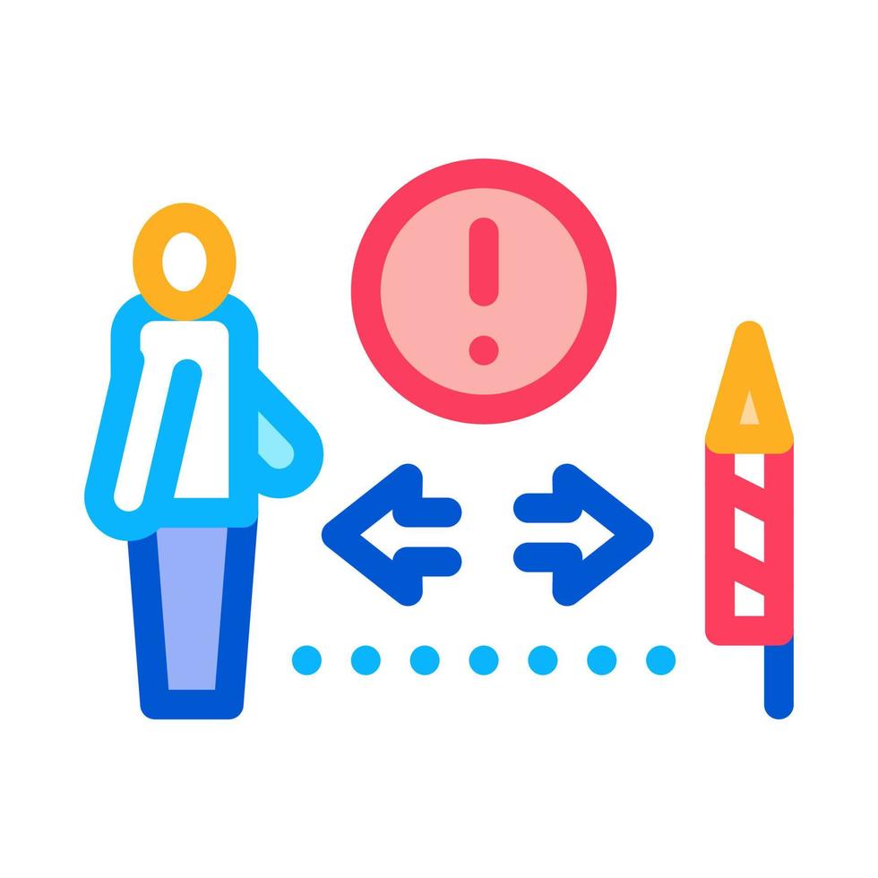firework safety distance icon vector outline illustration