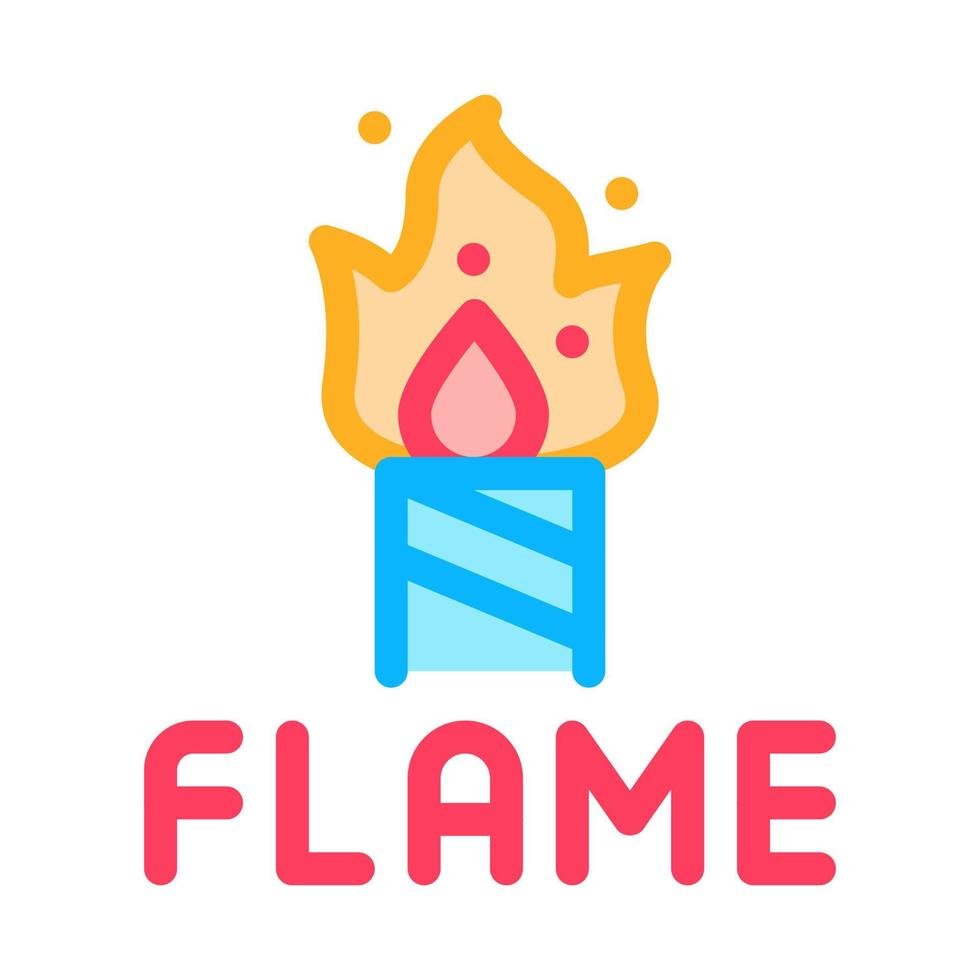 ilustración de contorno de vector de icono de llama de fuegos artificiales