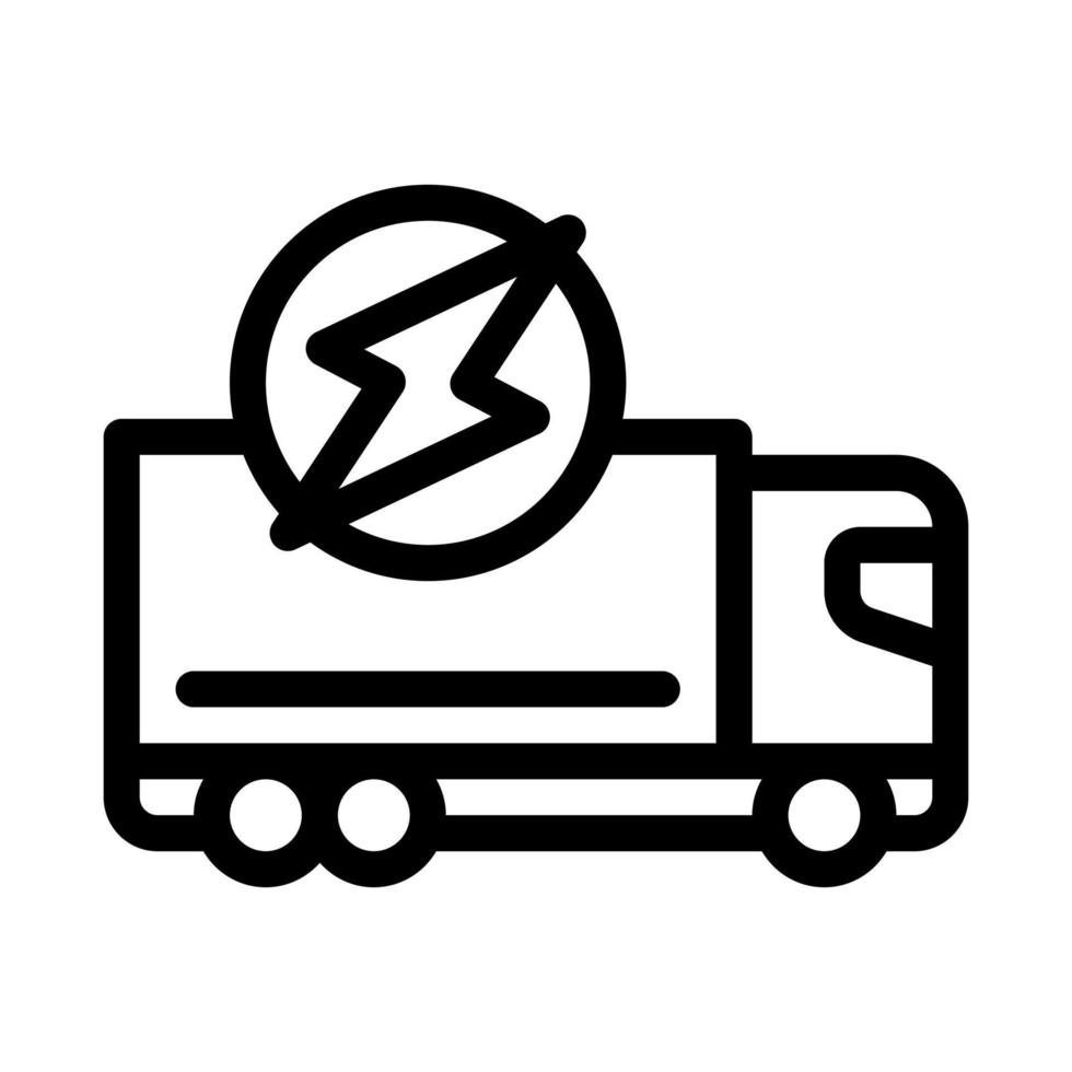 electro truck cargo icon vector outline illustration