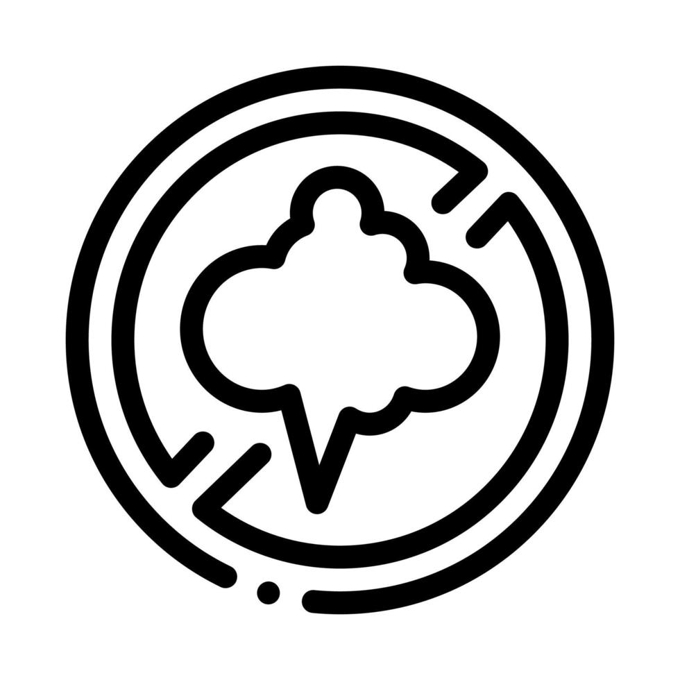 cloud smog crossed out sign icon vector outline illustration
