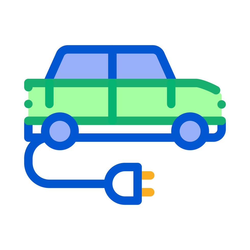 ilustración de contorno de vector de icono de enchufe de carga de coche eléctrico