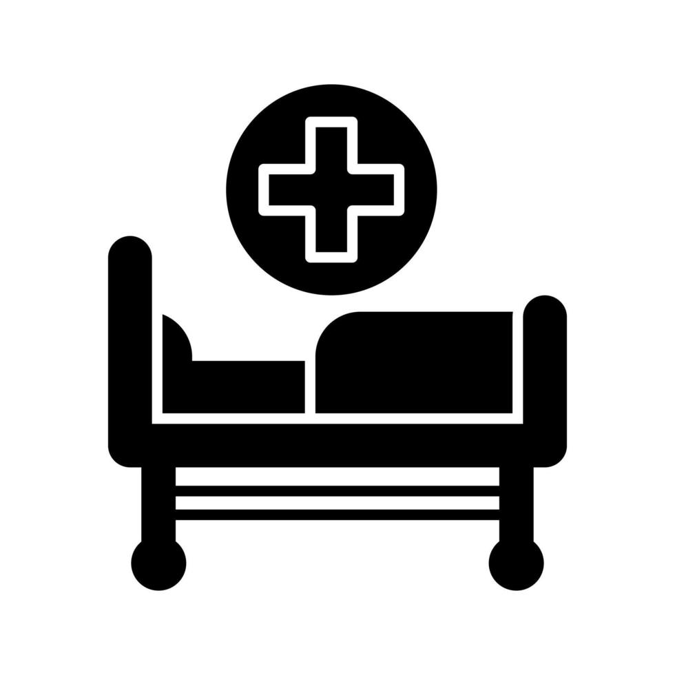 icono de vector de cama de hospital