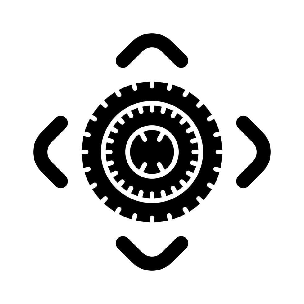 Target Glyph Black Icon vector