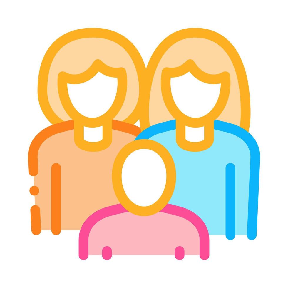 women homosexual family and child icon vector outline illustration