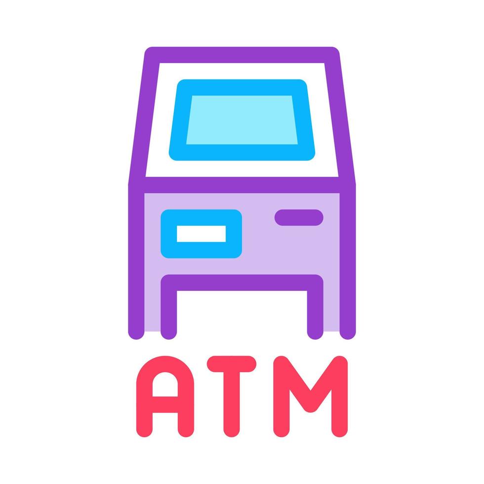 atm terminal icon vector outline illustration