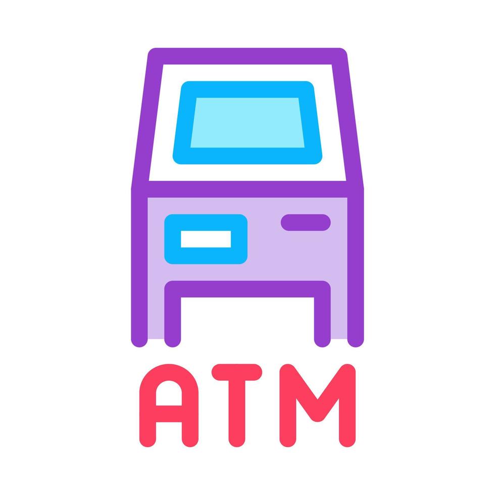 ilustración de contorno de vector de icono de terminal atm