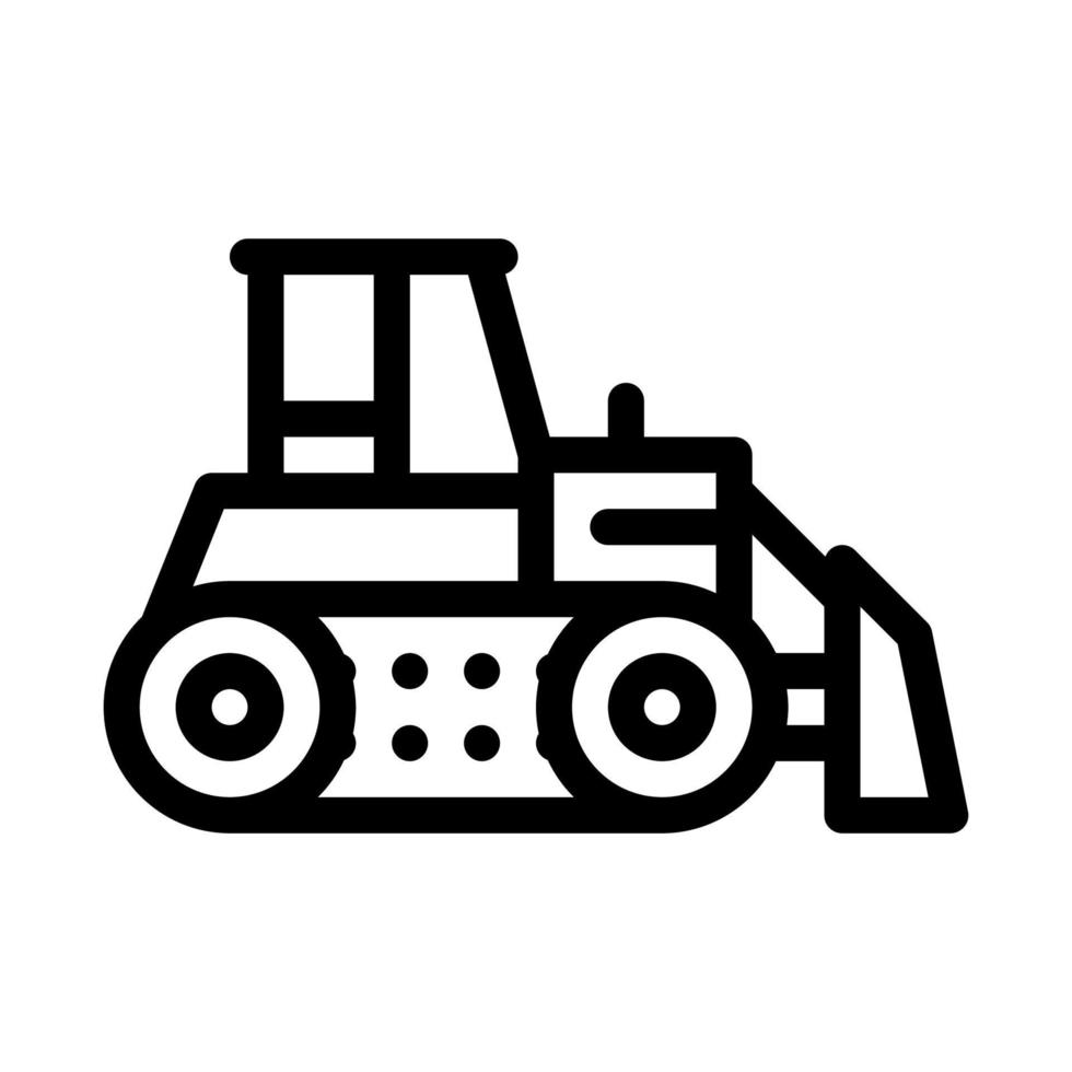 road repair bulldozer icon vector outline illustration