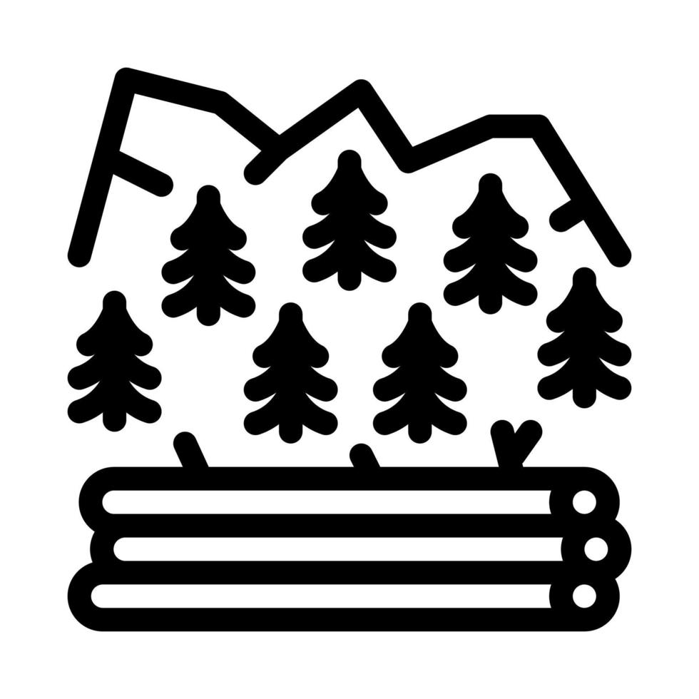 logging forest icon vector outline illustration