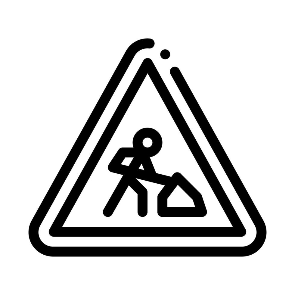 ilustración de contorno de vector de icono de marca de reparación de carretera