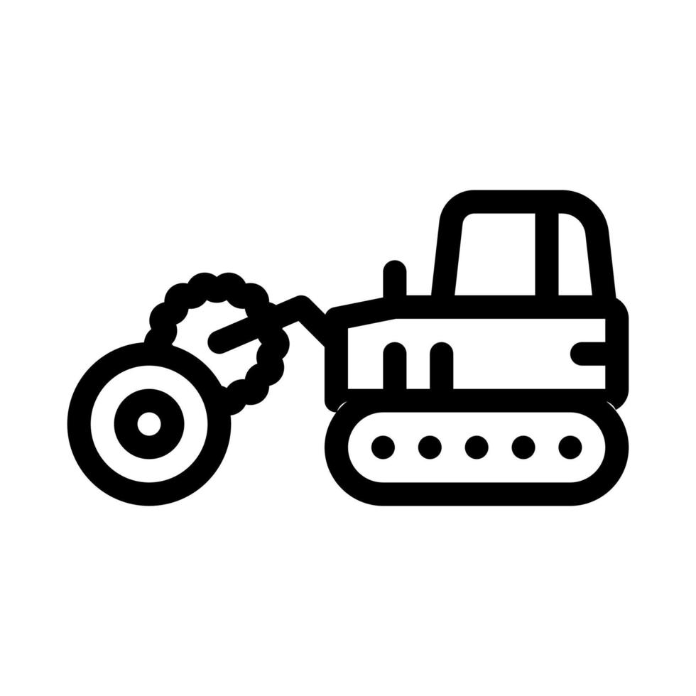 logging tractor icon vector outline illustration