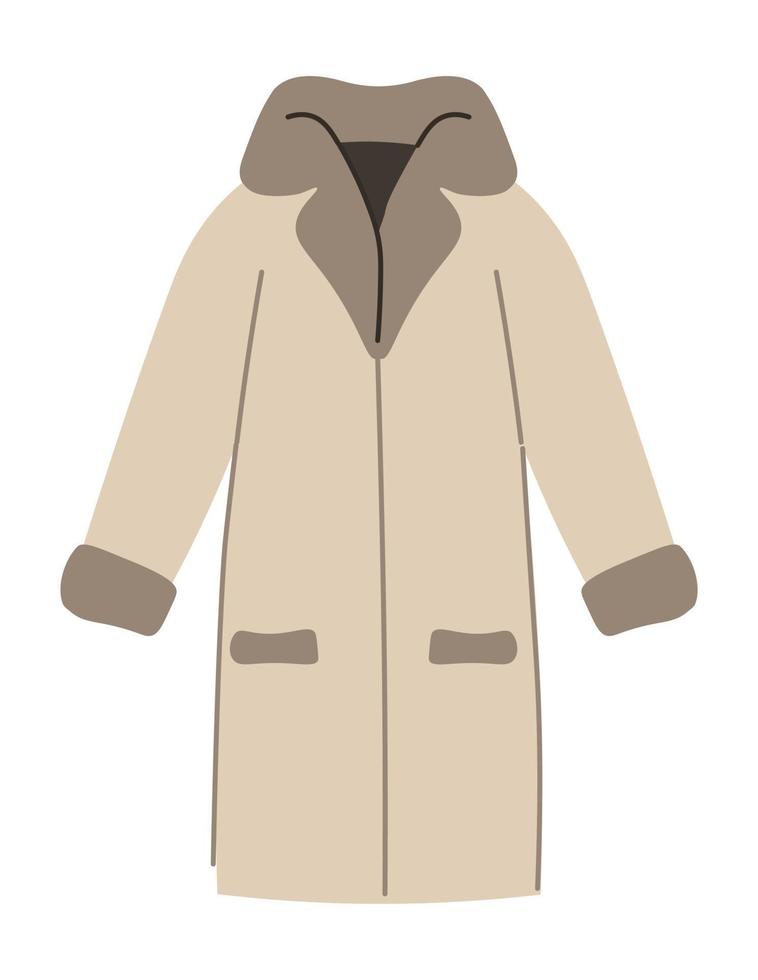 Fur coat for winter for women, clothes vector