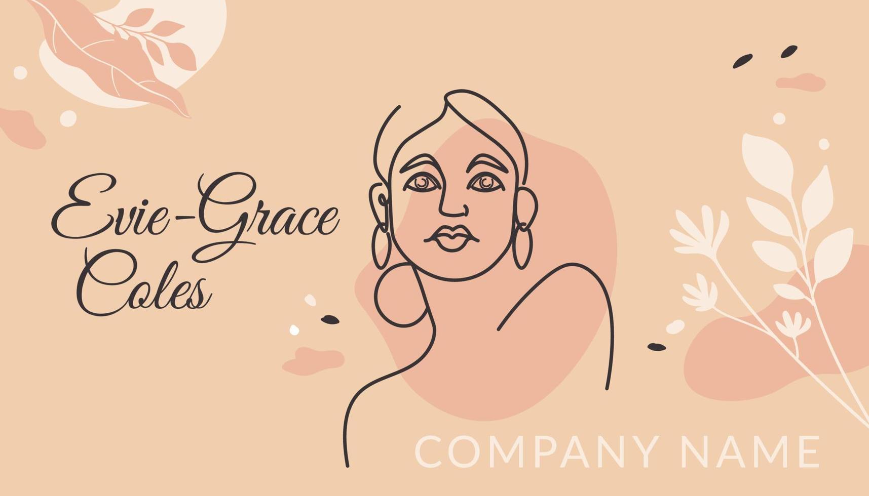 Beauty artist logotype or business card design vector