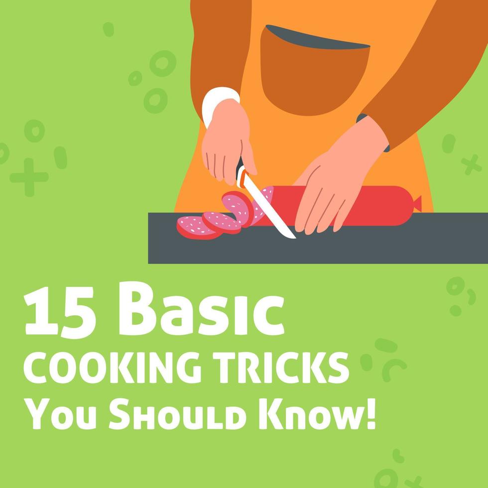 Basic cooking tricks you should know, preparing vector