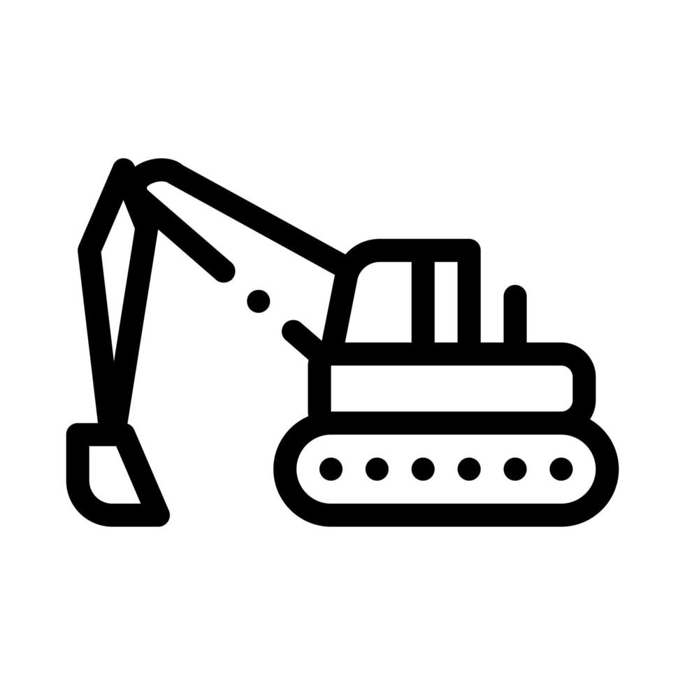 road repair excavator icon vector outline illustration