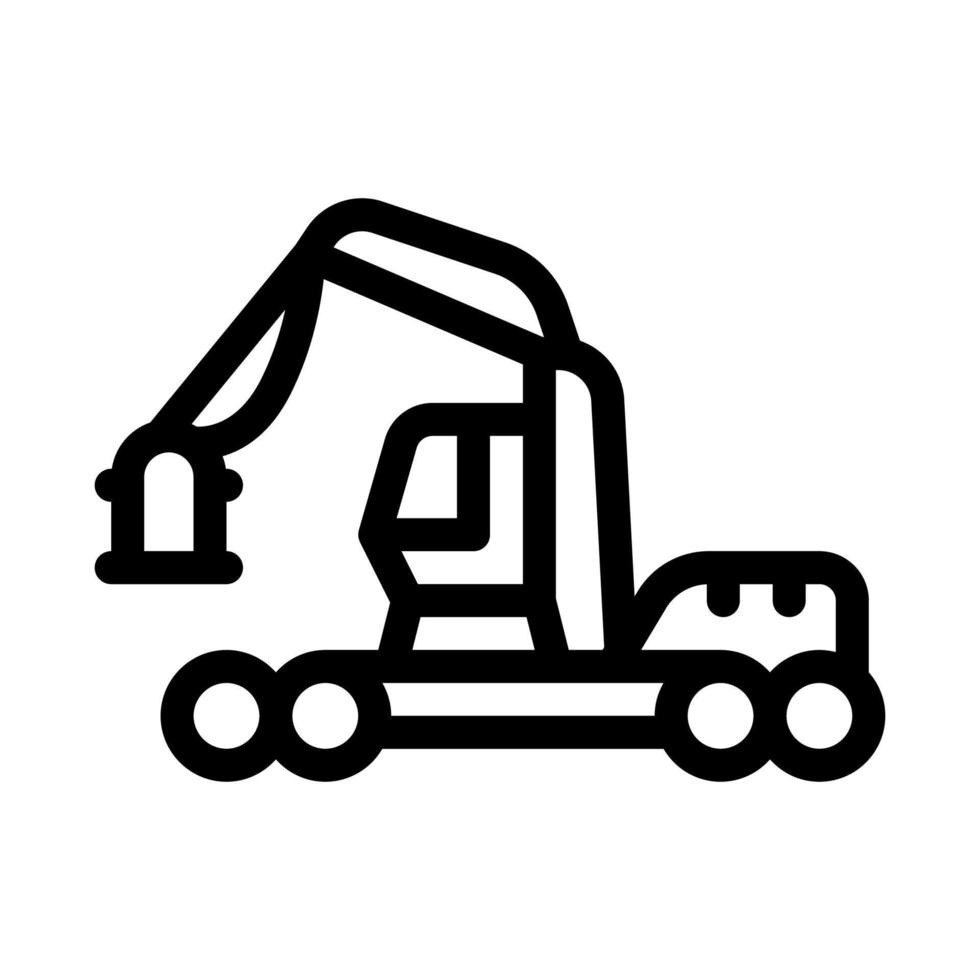 logging industry machine icon vector outline illustration