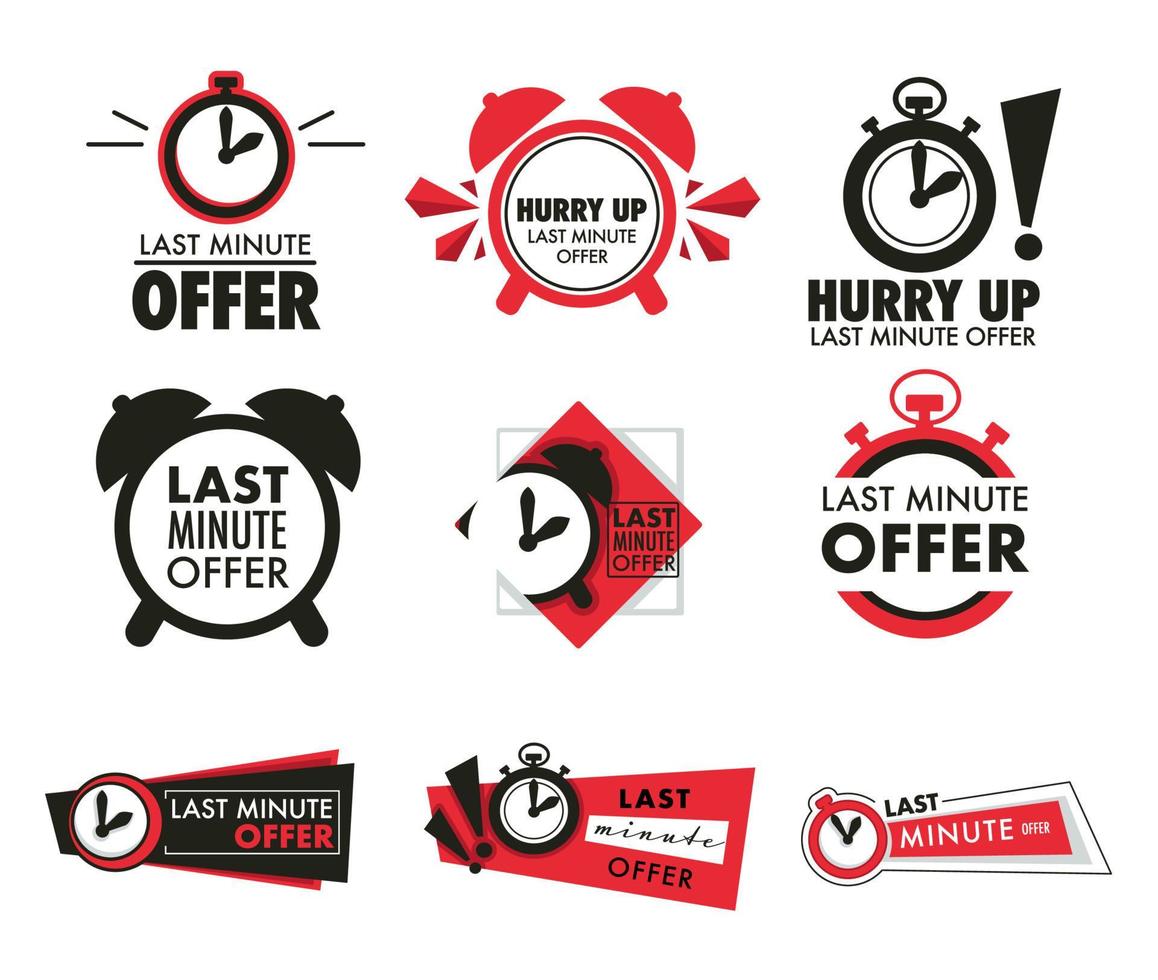 Last minute offer, sale and discounts from shop vector