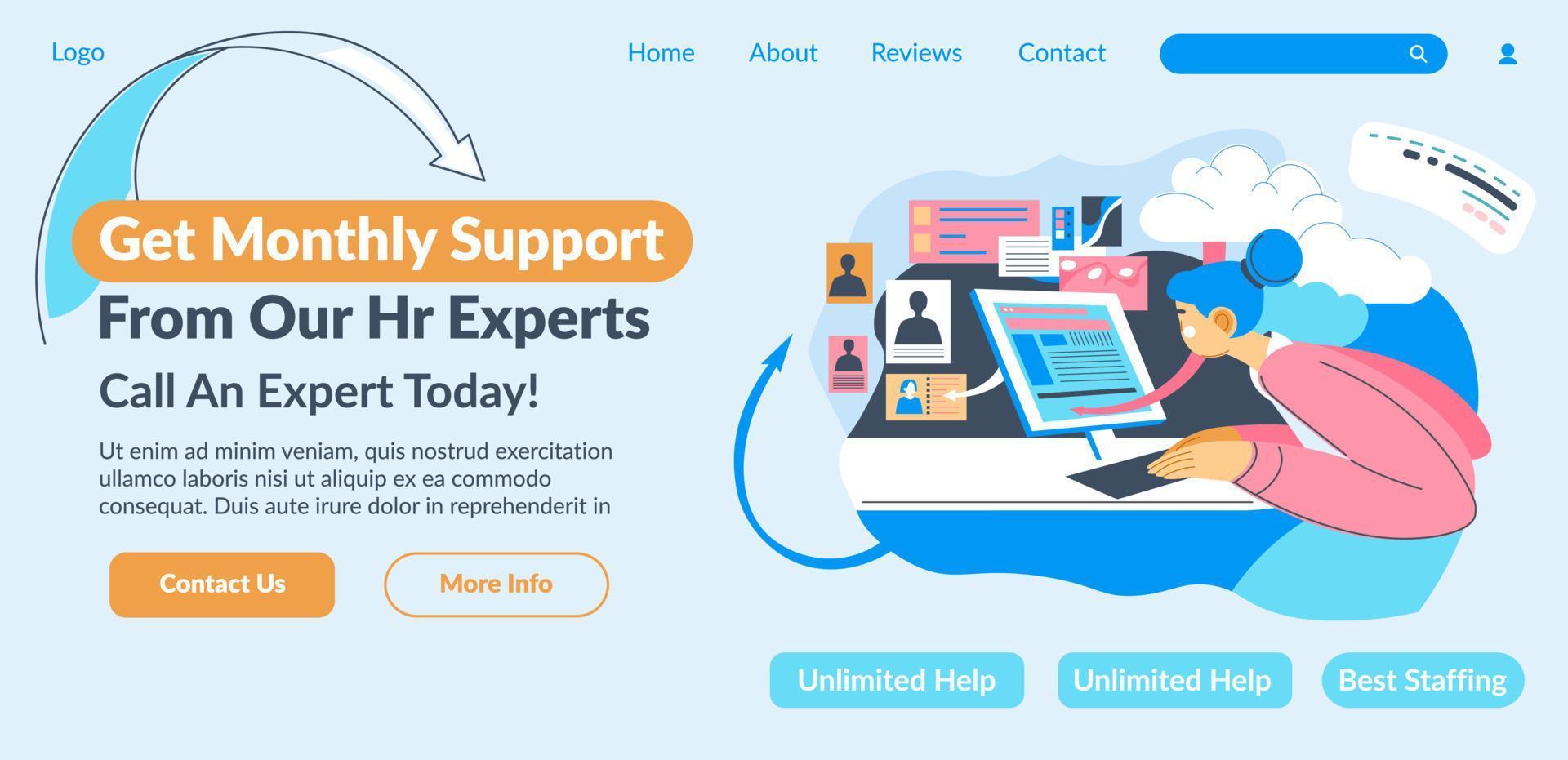 Get monthly support from our HR experts website vector