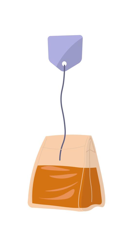 Teabag with herb and tasty flavor for making drink vector