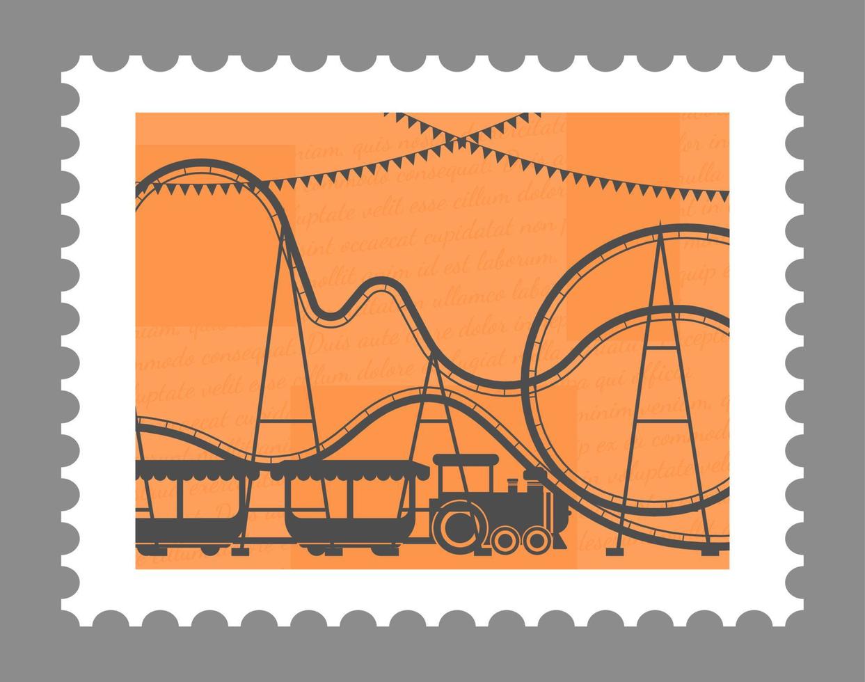 Attractions and amusement park recreation card vector