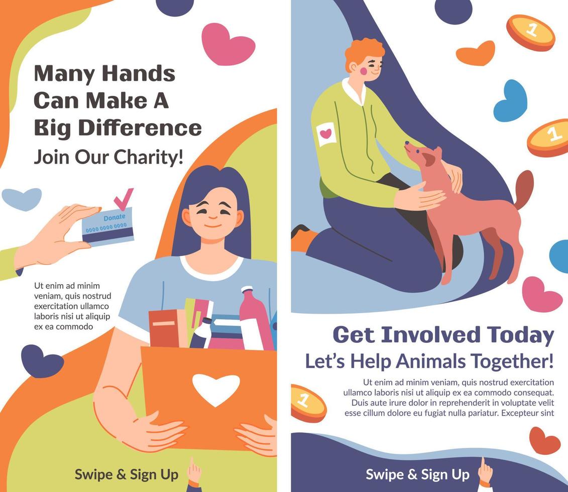 Many hands can make big difference, join charity vector