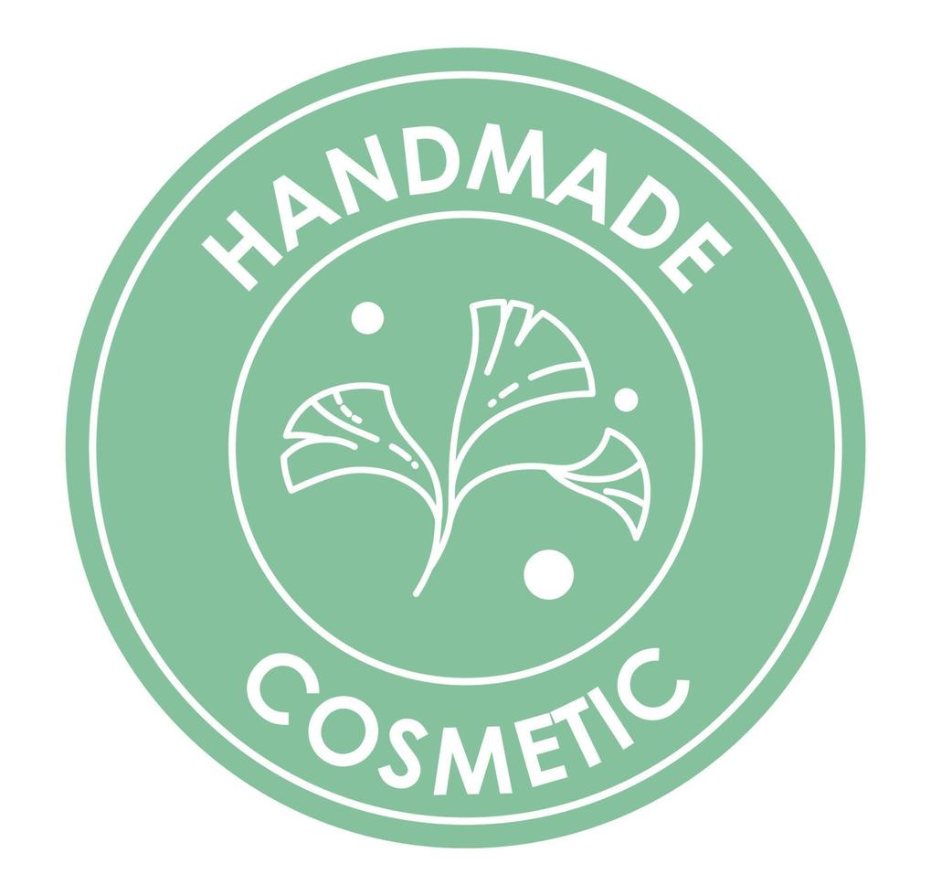 Handmade cosmetics, healthy ingredients labels vector