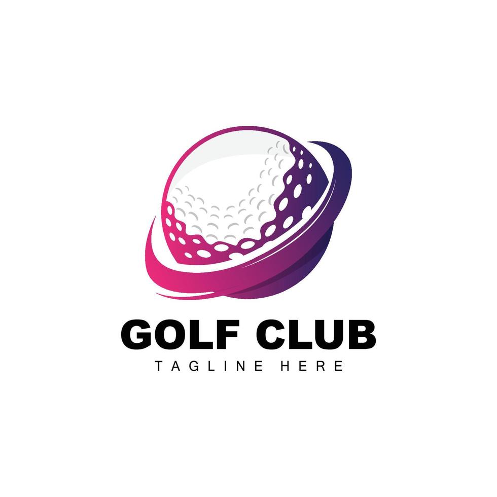 Golf Ball Logo, Vector Stick Golf. Outdoor Sports Game, Discipline Design, Icon Template