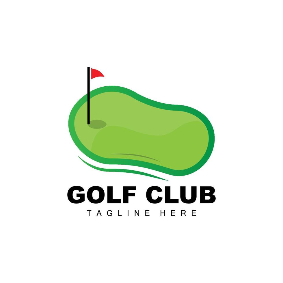 logotipo de pelota de golf, golf de palo vectorial. juego de deportes al aire libre, diseño de disciplina, plantilla de icono vector